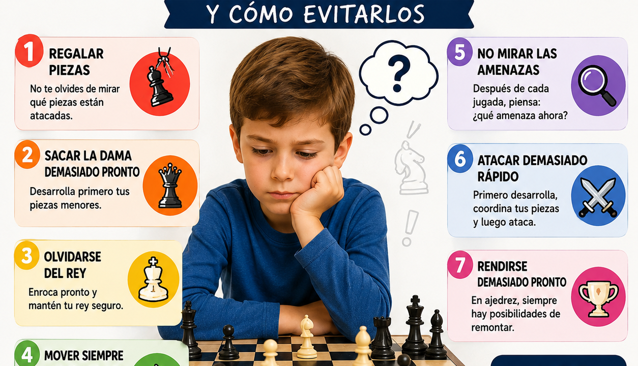 Errores niños ajedrez.